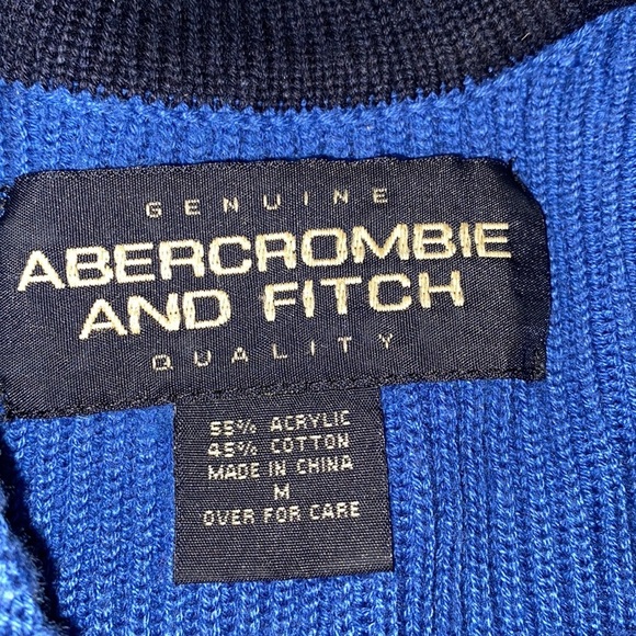 Abercrombie and Fitch blue striped sweater size medium vintage - Picture 4 of 6